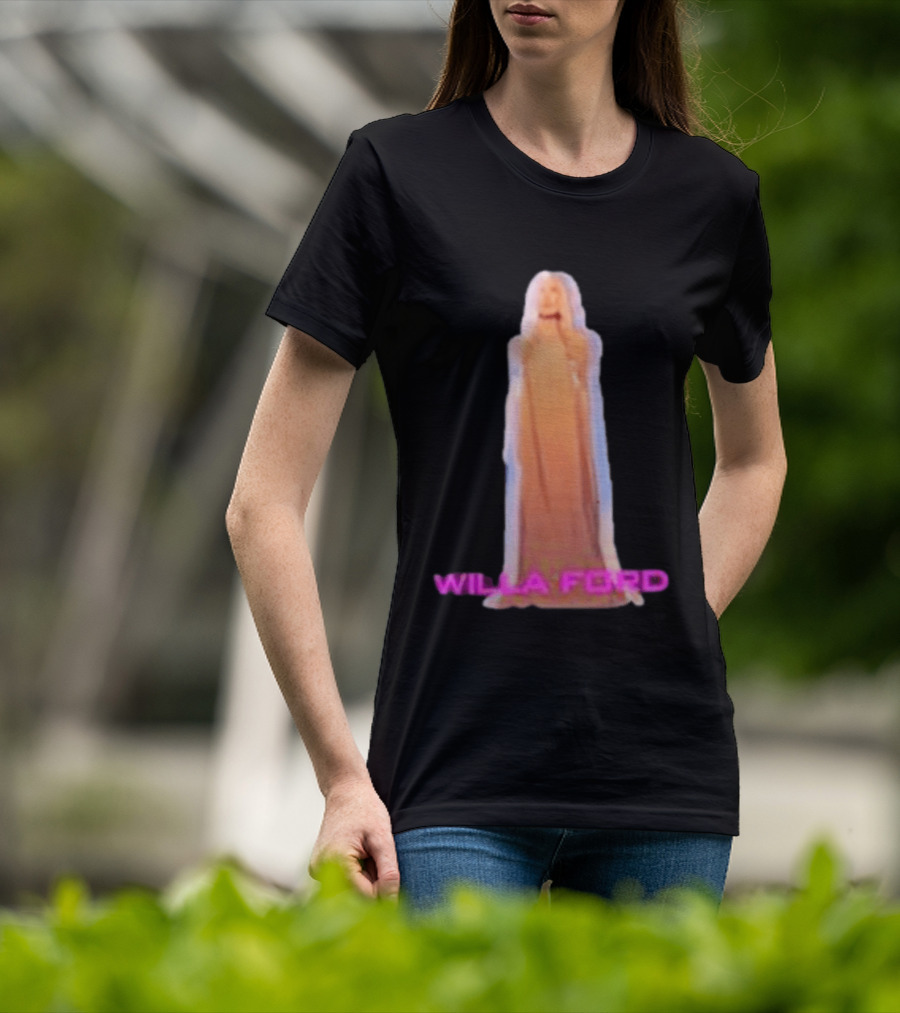 Willa Ford Statue Pink Text Highlighted T-Shirt