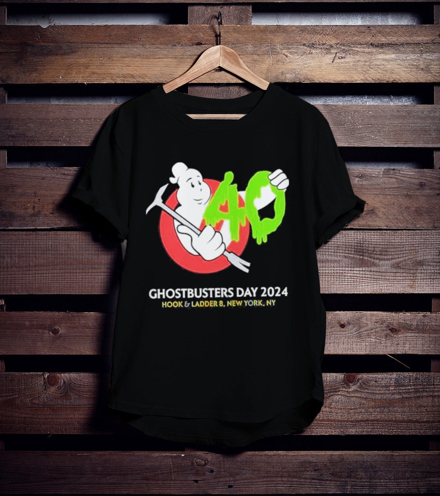 Ghostbusters Day 2024 40th Anniversary Hook Ladder 8 New York NY T-Shirt