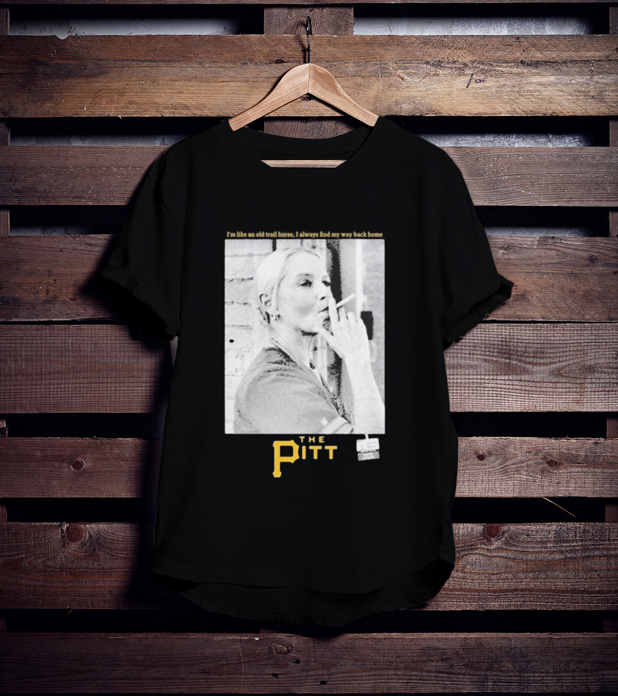 The Pitt Smoking Nurse Nostalgia Black And White Image T-Shirt