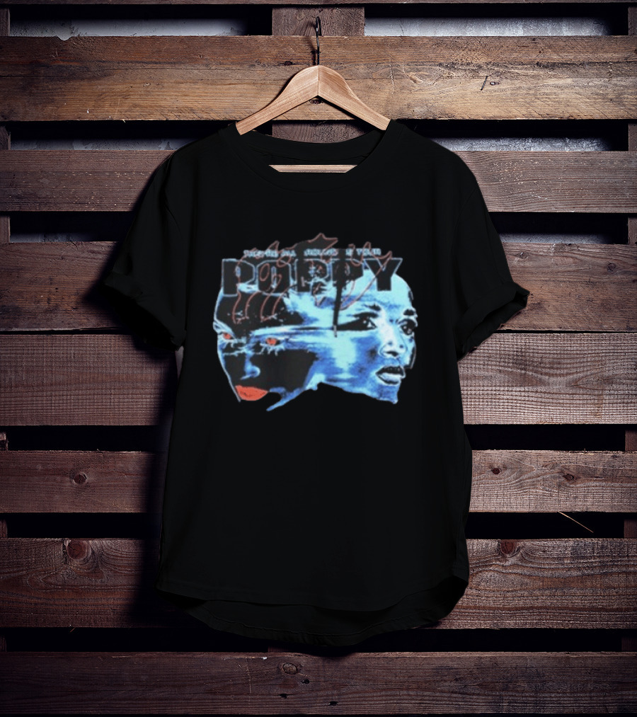 Poppy Split Poppy They're All Around Us Red Eyes Dual Faces Blue Tone T-Shirt