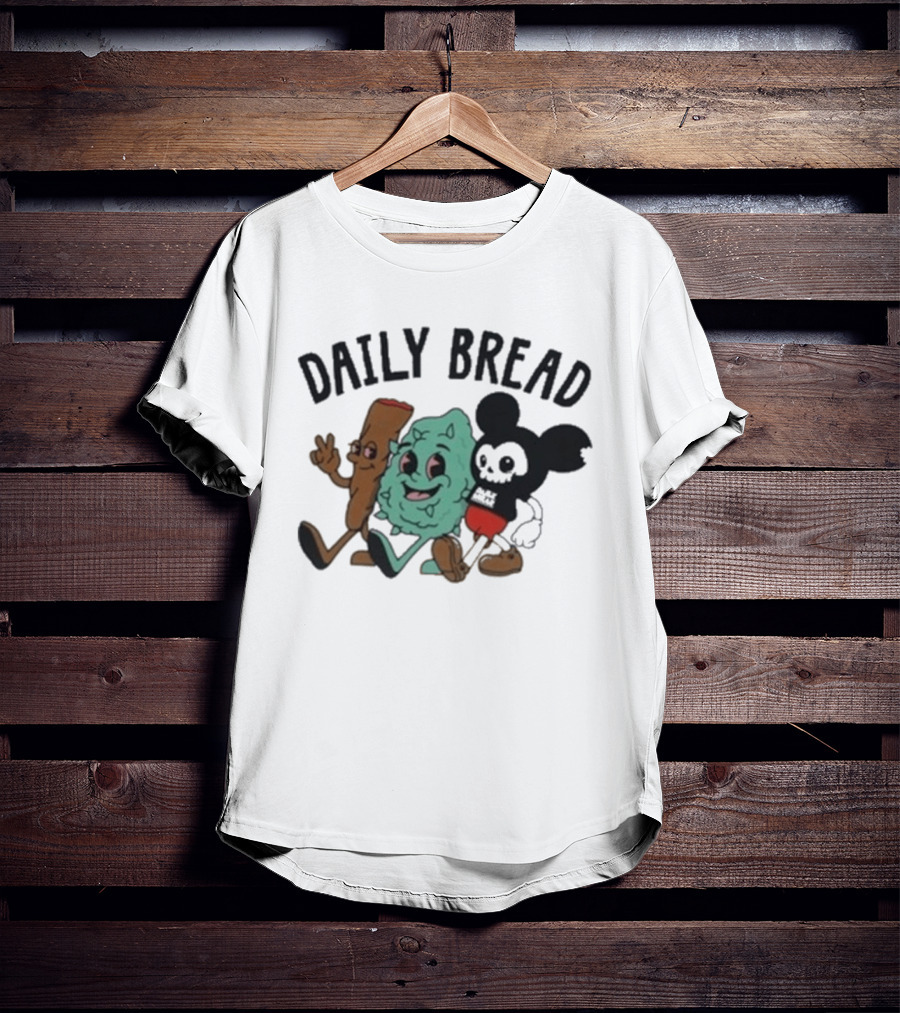Daily Bread 420 Heavyweight Cartoon Characters Walking Trio T-Shirt