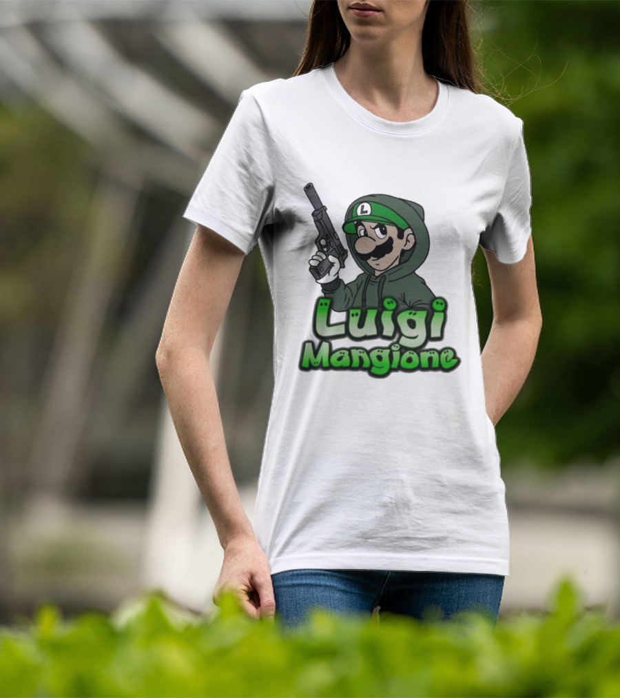 Luigi Mangione Super Mario Gun T-Shirt