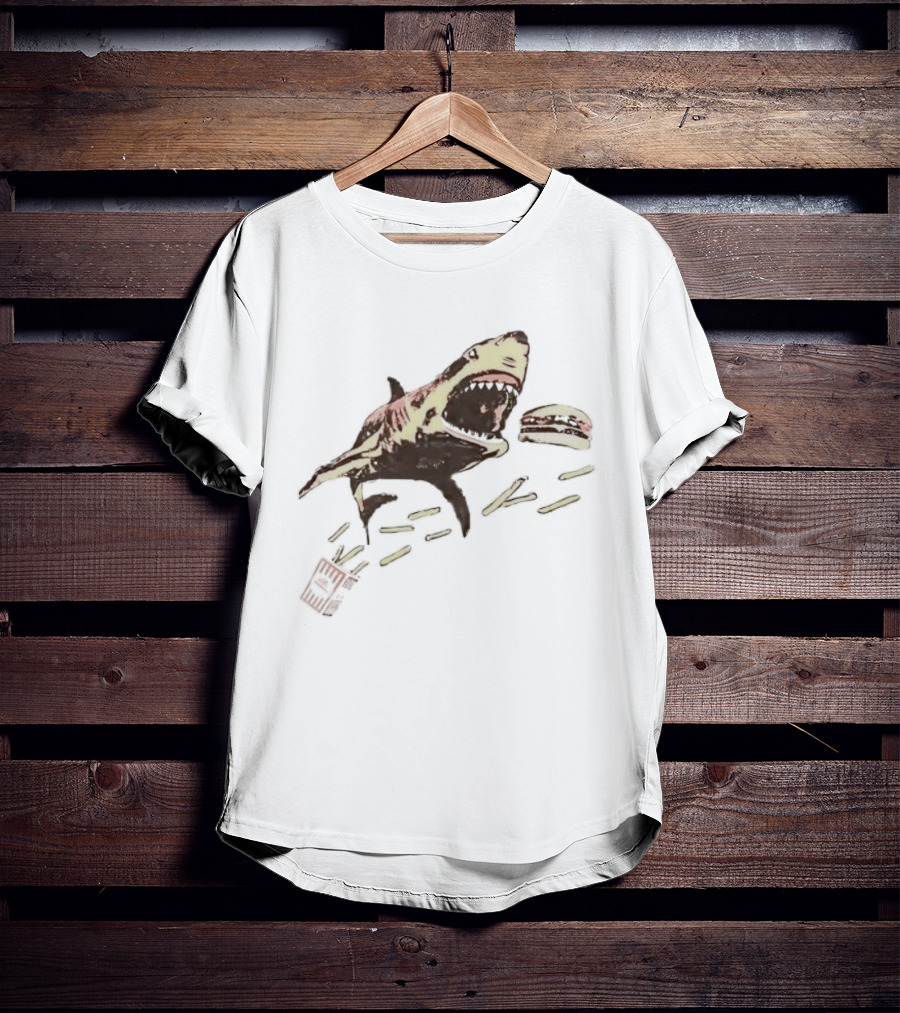 Whataburger Shark Eating Burger And Fries T-Shirt