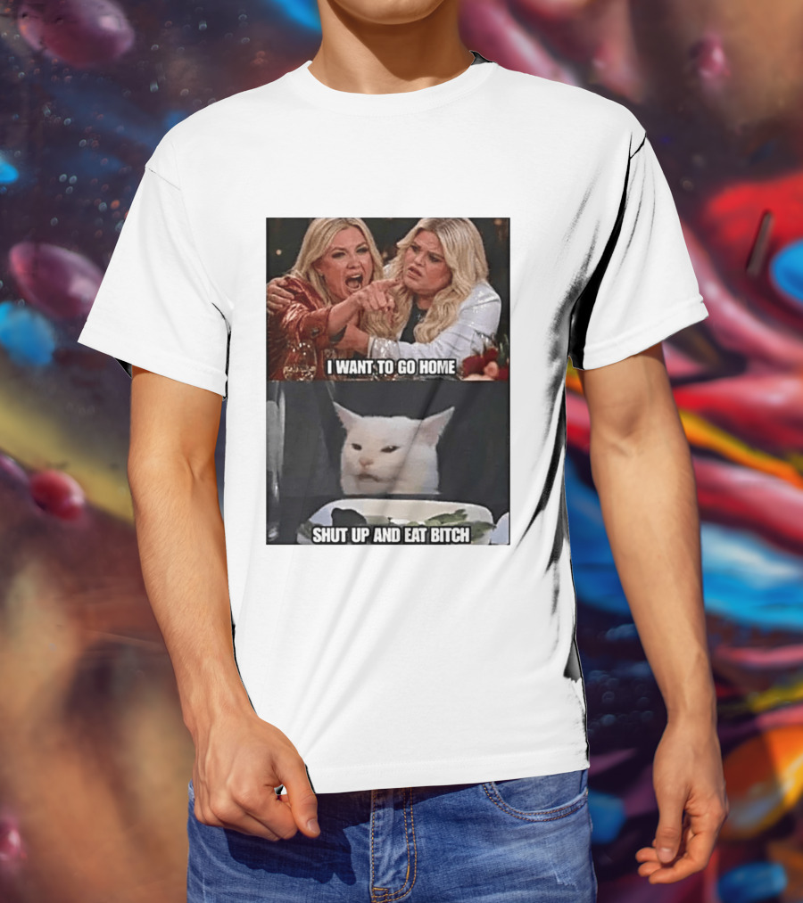 I Want To Go Home Smudge The Cat Meme Shut Up And Eat T-Shirt