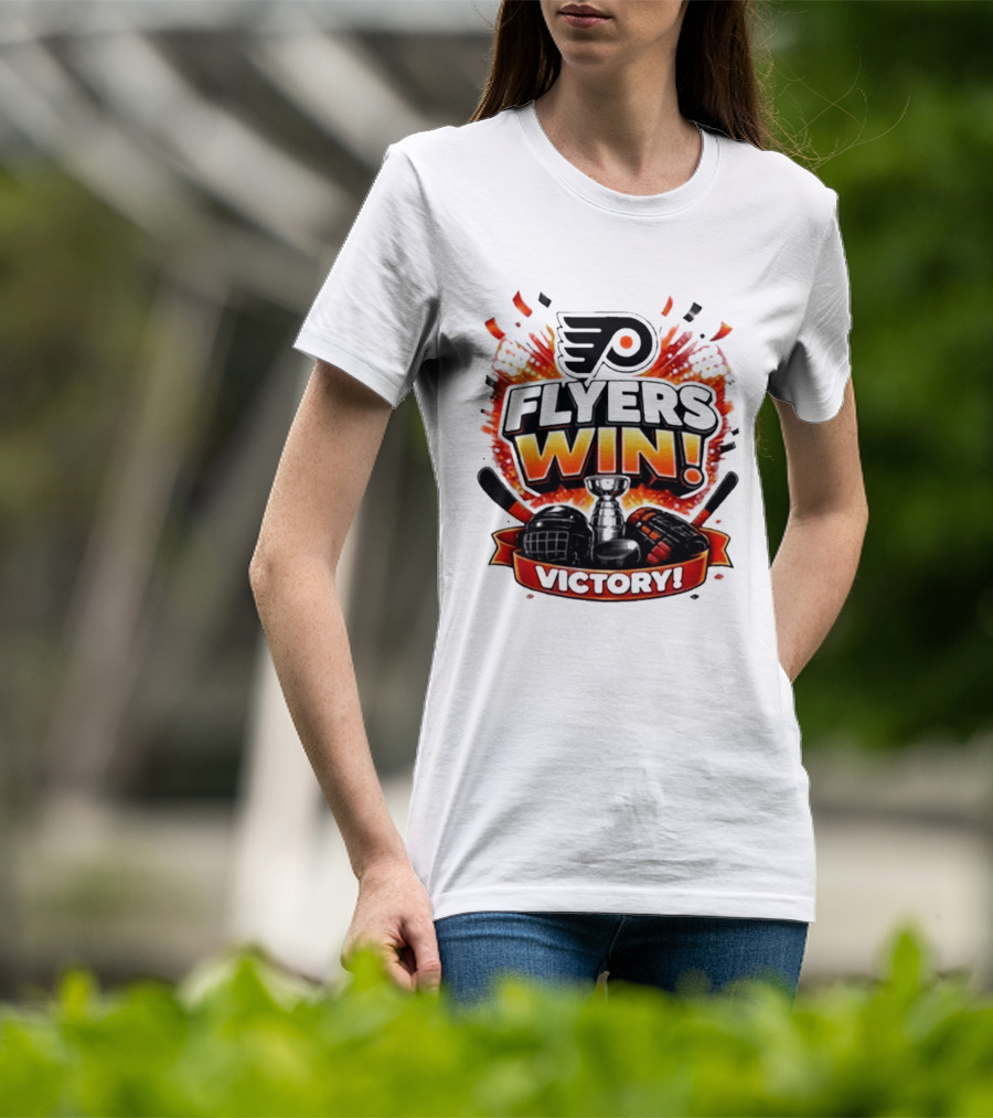 Philadelphia Flyers Win Victory Ice Hockey Celebration T-Shirt