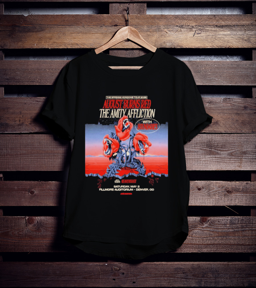 The Springs Horizon Tour 2026 August Burns Red The Amity Affliction Fit For A King Boulder Theater Denver CO May 2nd T-Shirt