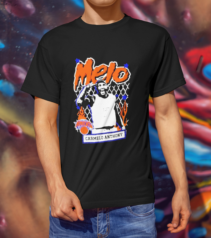 Melo Carmelo Anthony New York Knicks NBA Street Player Mitchell Ness T-Shirt