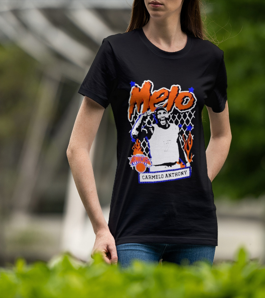 Melo Carmelo Anthony New York Knicks NBA Street Player Mitchell Ness T-Shirt