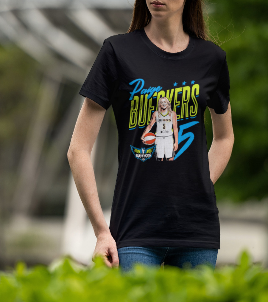 Paige Bueckers Dallas Wings Player Pose Number 5 T-Shirt