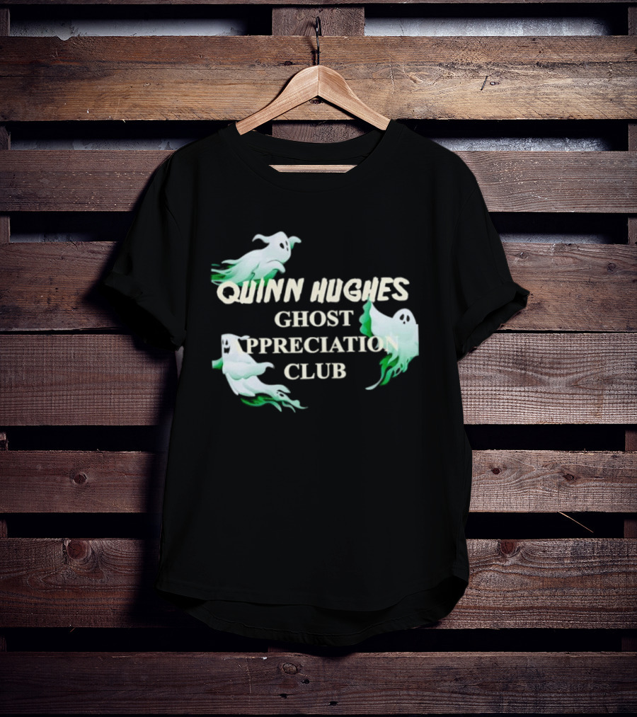 Quinn Hughes Ghost Appreciation Club Whimsical Spirit T-Shirt