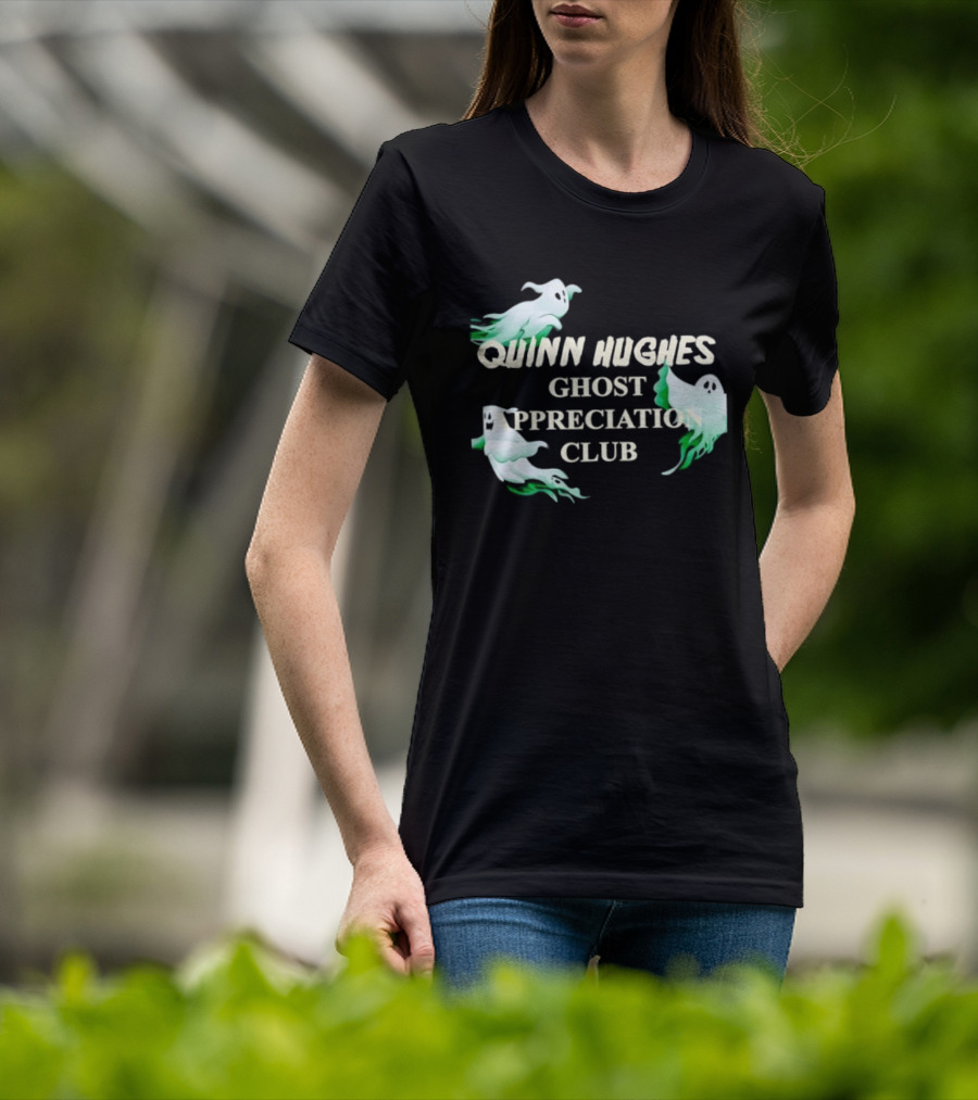Quinn Hughes Ghost Appreciation Club Whimsical Spirit T-Shirt
