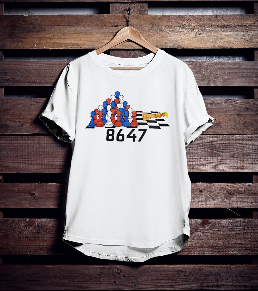 Chess 86 47 With Red And Blue Pawns On Checkered Board T-Shirt