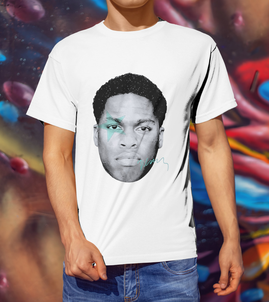 Daniel Caesar Star Face Blue Signature T-Shirt
