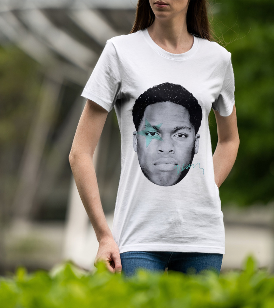 Daniel Caesar Star Face Blue Signature T-Shirt