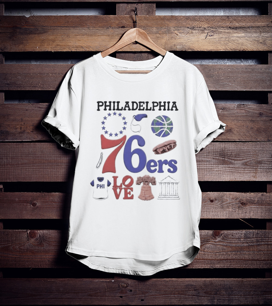 Philadelphia 76ers 76 Liberty Bell Love Basketball T-Shirt