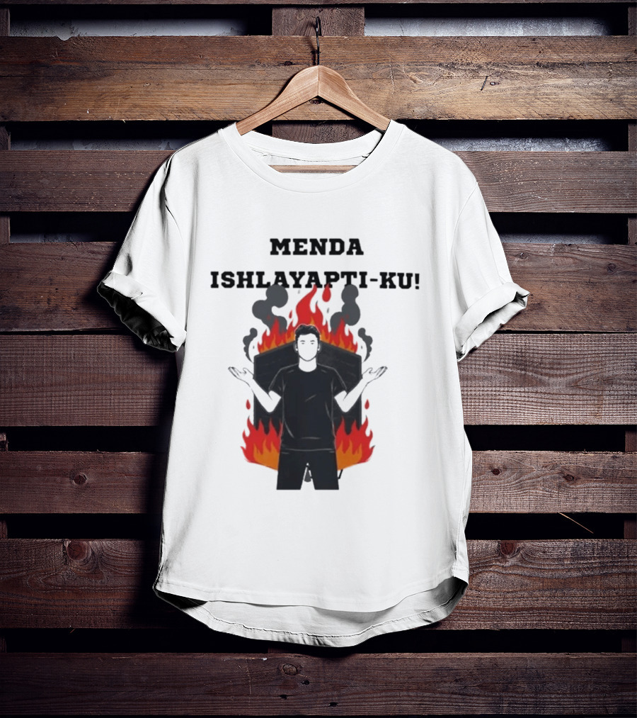 Menda Ishlayapti Ku Uzbek Tech Memes Flame T-Shirt