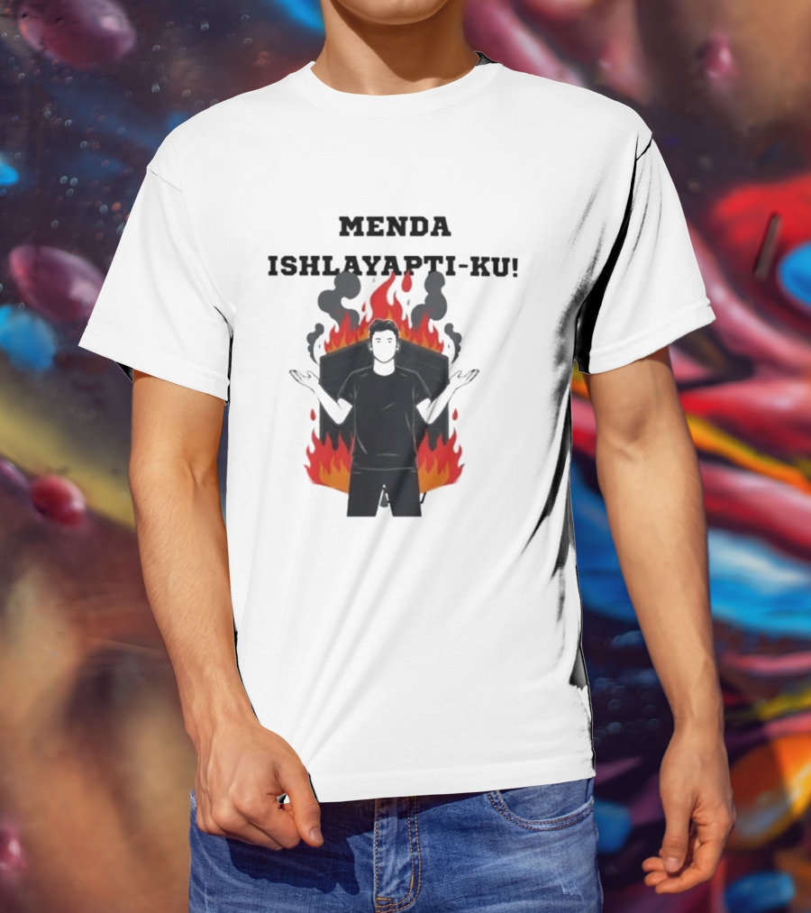 Menda Ishlayapti Ku Uzbek Tech Memes Flame T-Shirt