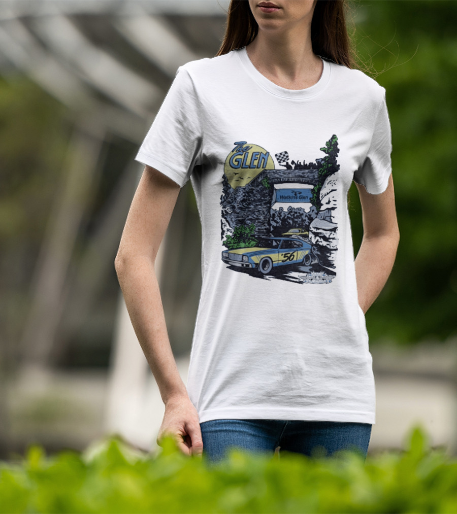 The Glen Watkins Glen International Checkered Flag Racecar 56 Archway Scenic T-Shirt