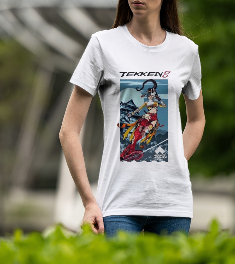Evo Japan 2026 Tekken 8 Kunimitsu Anime Character Art With Striking Temple T-Shirt