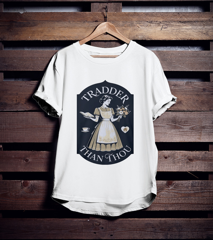 Tradder Than Thou Woman Holding Book And Flower T-Shirt
