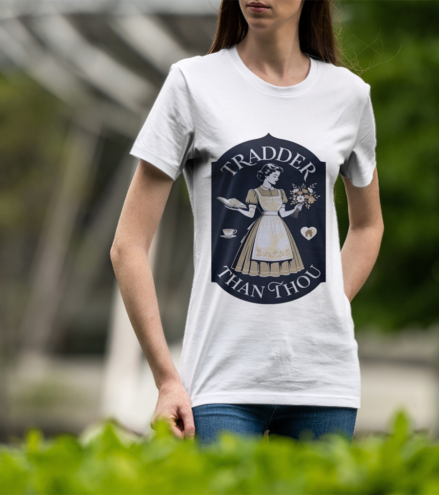 Tradder Than Thou Woman Holding Book And Flower T-Shirt