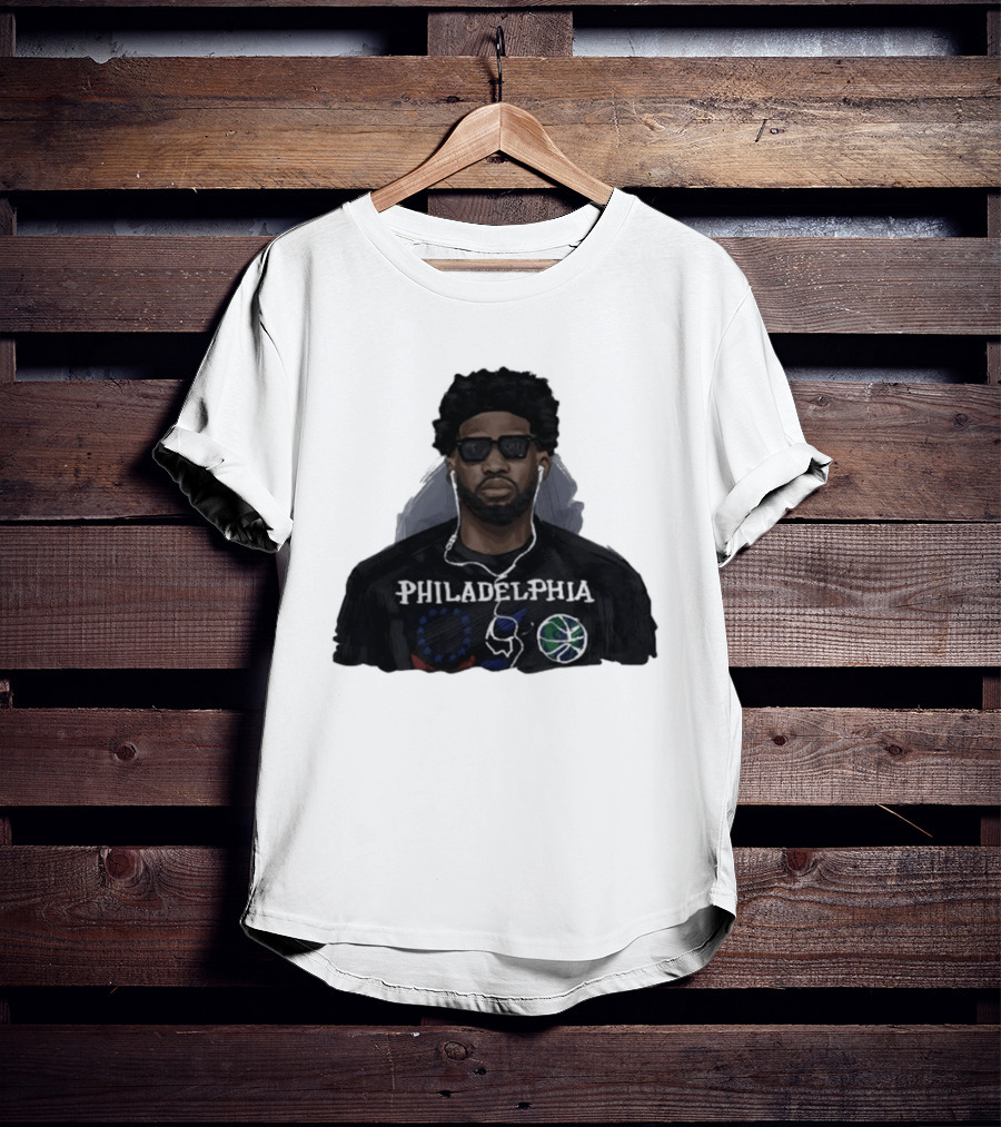 Philadelphia Basketball Player In Sunglasses Earphones T-Shirt
