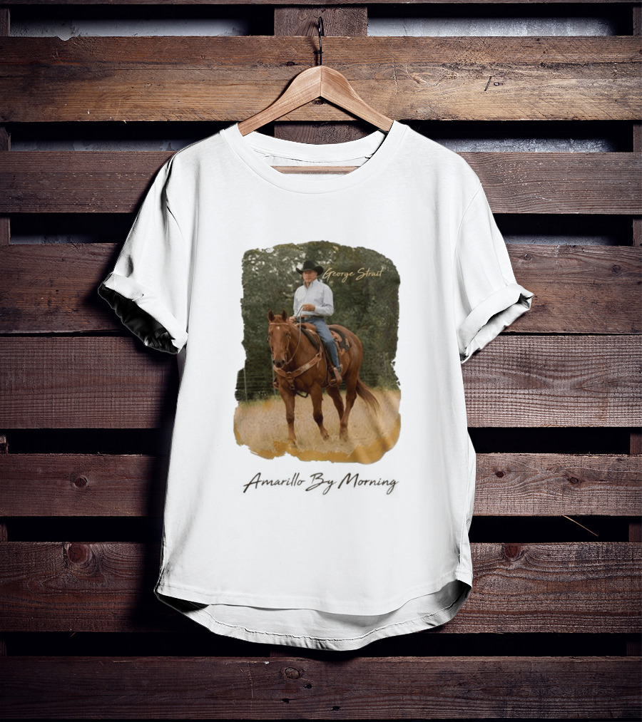 George Strait Riding Horse In Rustic Landscape One Night Only T-Shirt