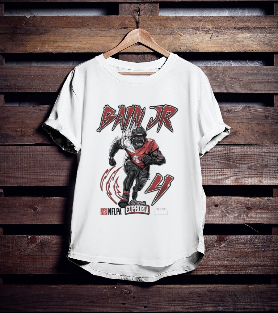 Bain Jr. Planet Euphoria NFL 4 Lightning Football T-Shirt