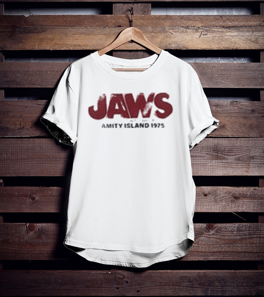 Jaws Amity Island 1975 Surdimensionné Imprimé T-Shirt