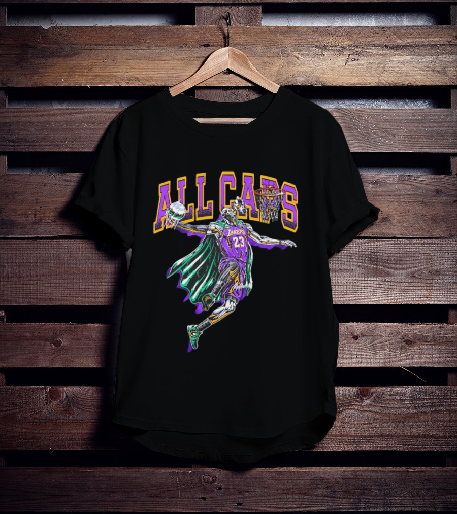 All Caps Los Angeles Lakers Lebron James Basketball 23 T-Shirt