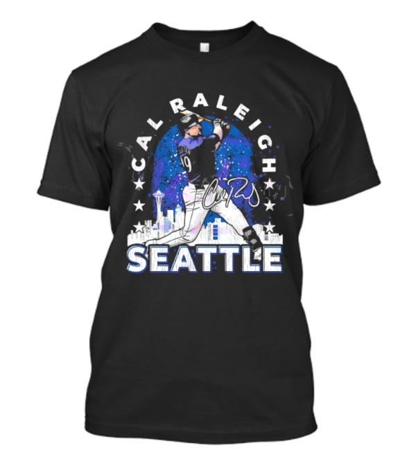Cal Raleigh Seattle Baseball Skyline Stars T-Shirt