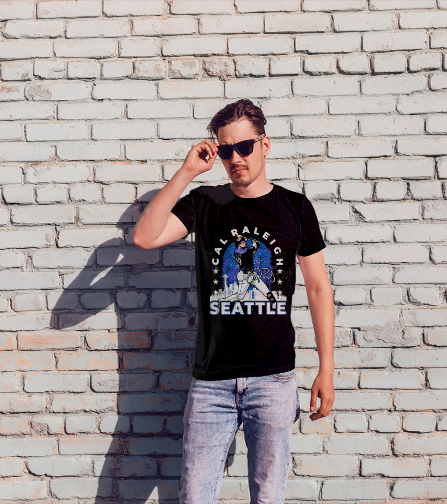 Cal Raleigh Seattle Baseball Skyline Stars T-Shirt