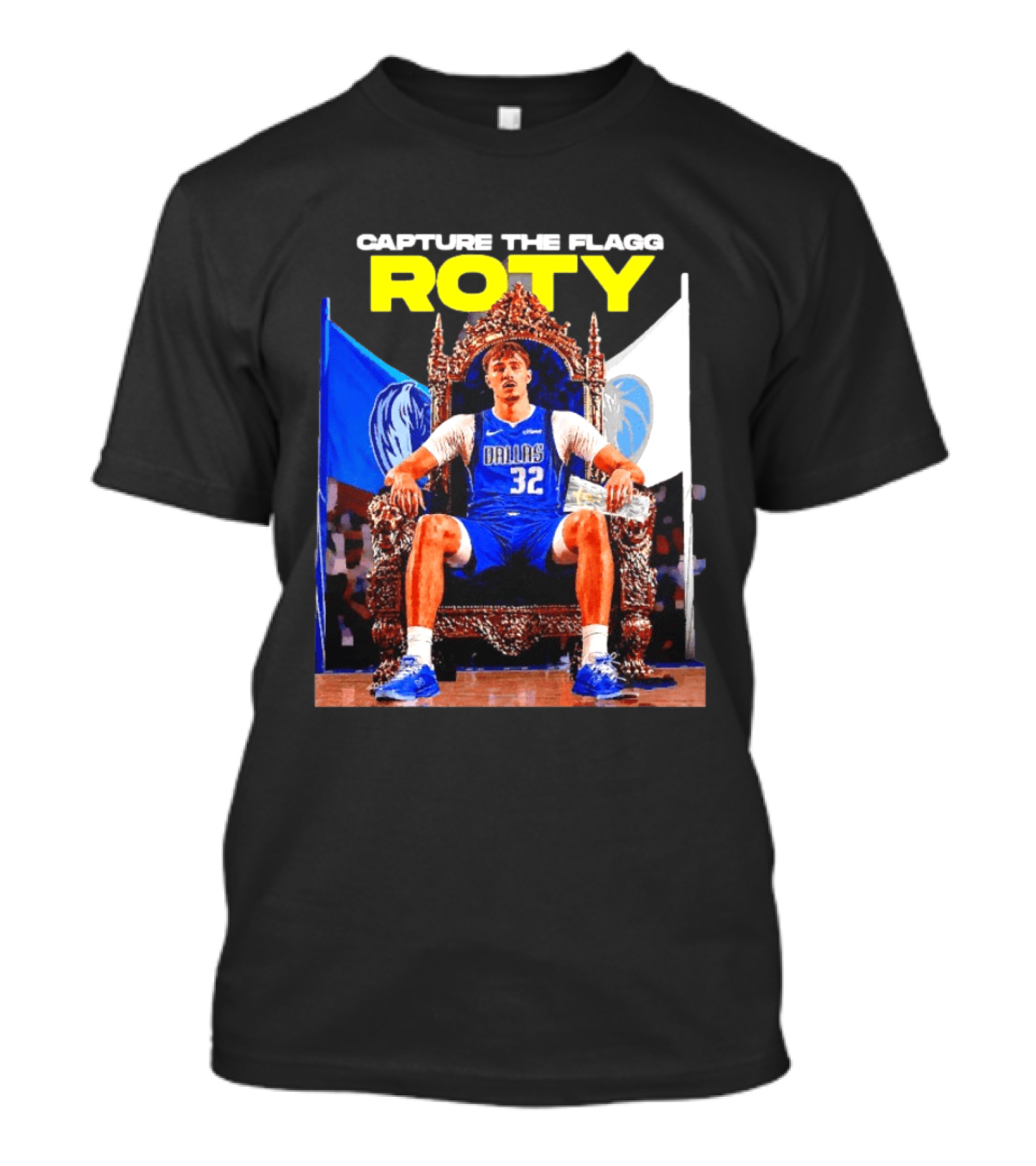 Capture The Cooper Flagg ROTY Dallas Mavericks Basketball Throne T-Shirt