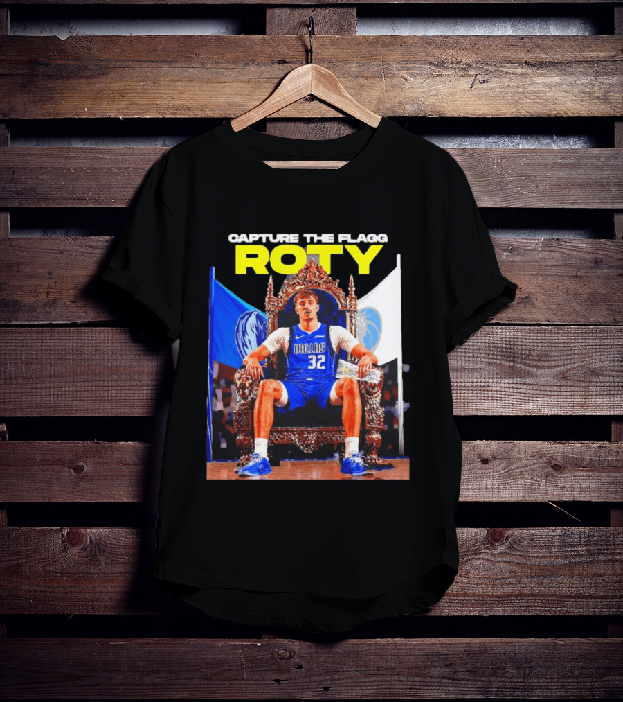Capture The Cooper Flagg ROTY Dallas Mavericks Basketball Throne T-Shirt