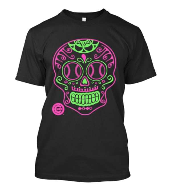 Chicago Cubs Sugar Skull 2026 Pink And Green Baseball T-Shirt