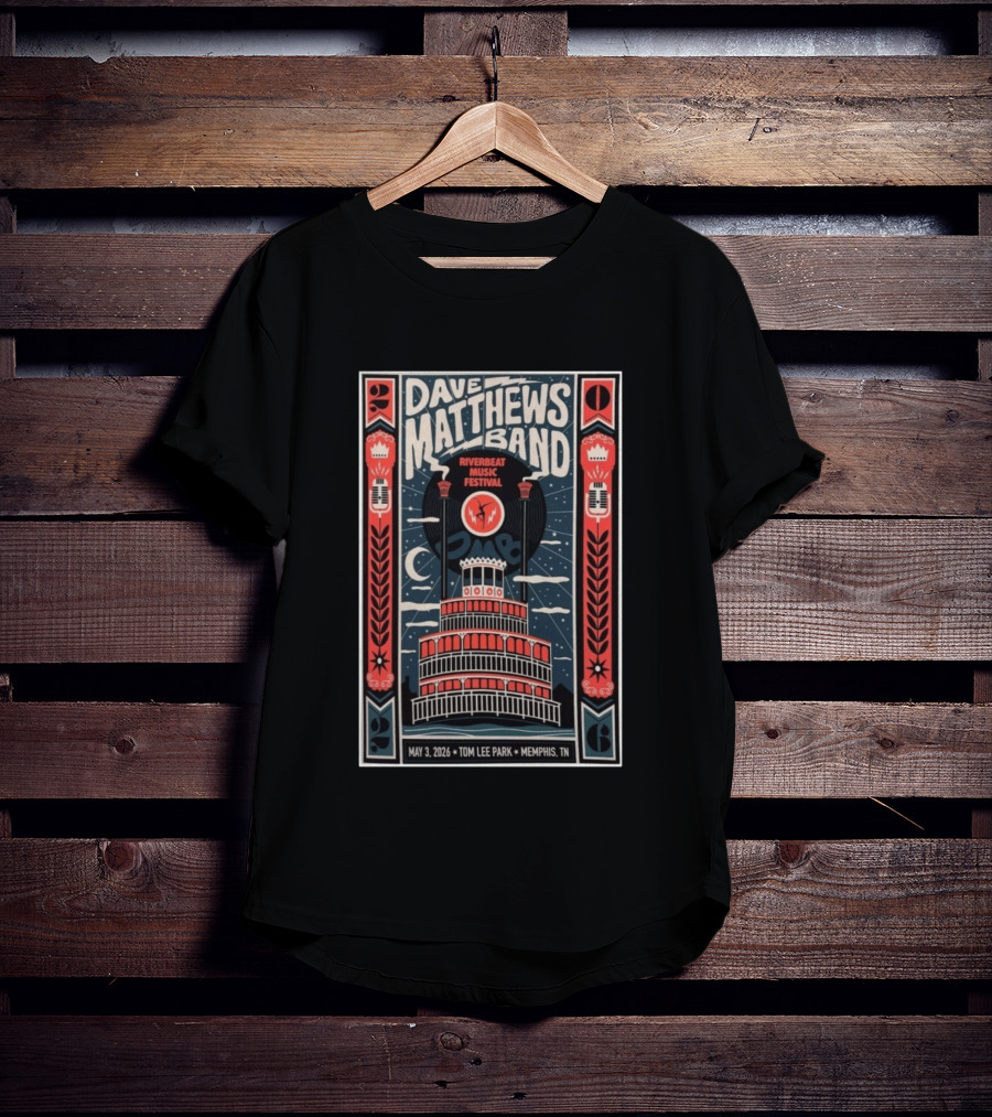 Dave Matthews Band Riverbeat Music Festival May 3 2026 Tom Lee Park Memphis TN T-Shirt
