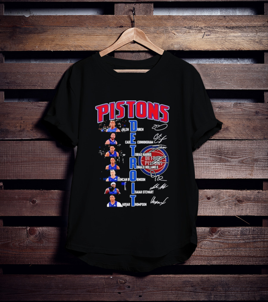 Detroit Pistons Jalen Duren Cade Cunningham Bojan Bogdanovic Isaiah Stewart Jaden Ivey Ausar Thompson Signatures T-Shirt