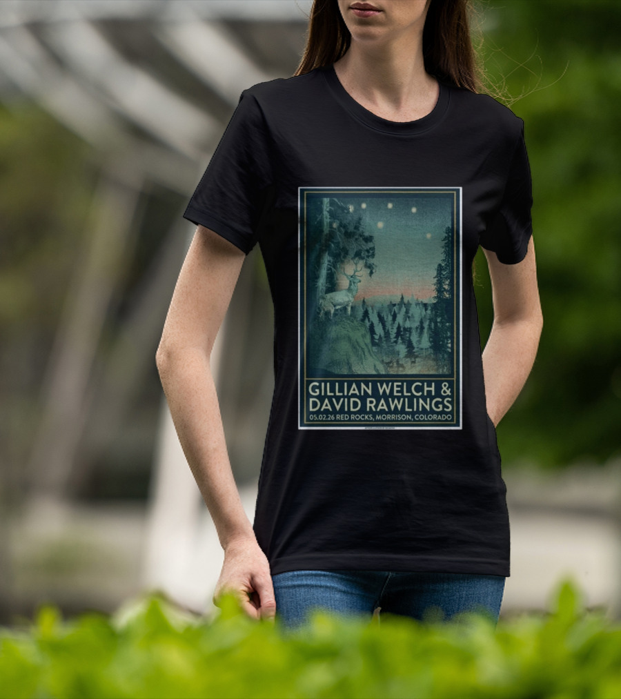 Gillian Welch & David Rawlings Red Rocks Morrison Colorado May 02 2026 T-Shirt