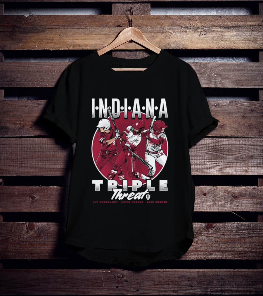 Indiana Hoosiers Softball Triple Threat Aly Van Brandt Avery Parker Alex Cooper T-Shirt