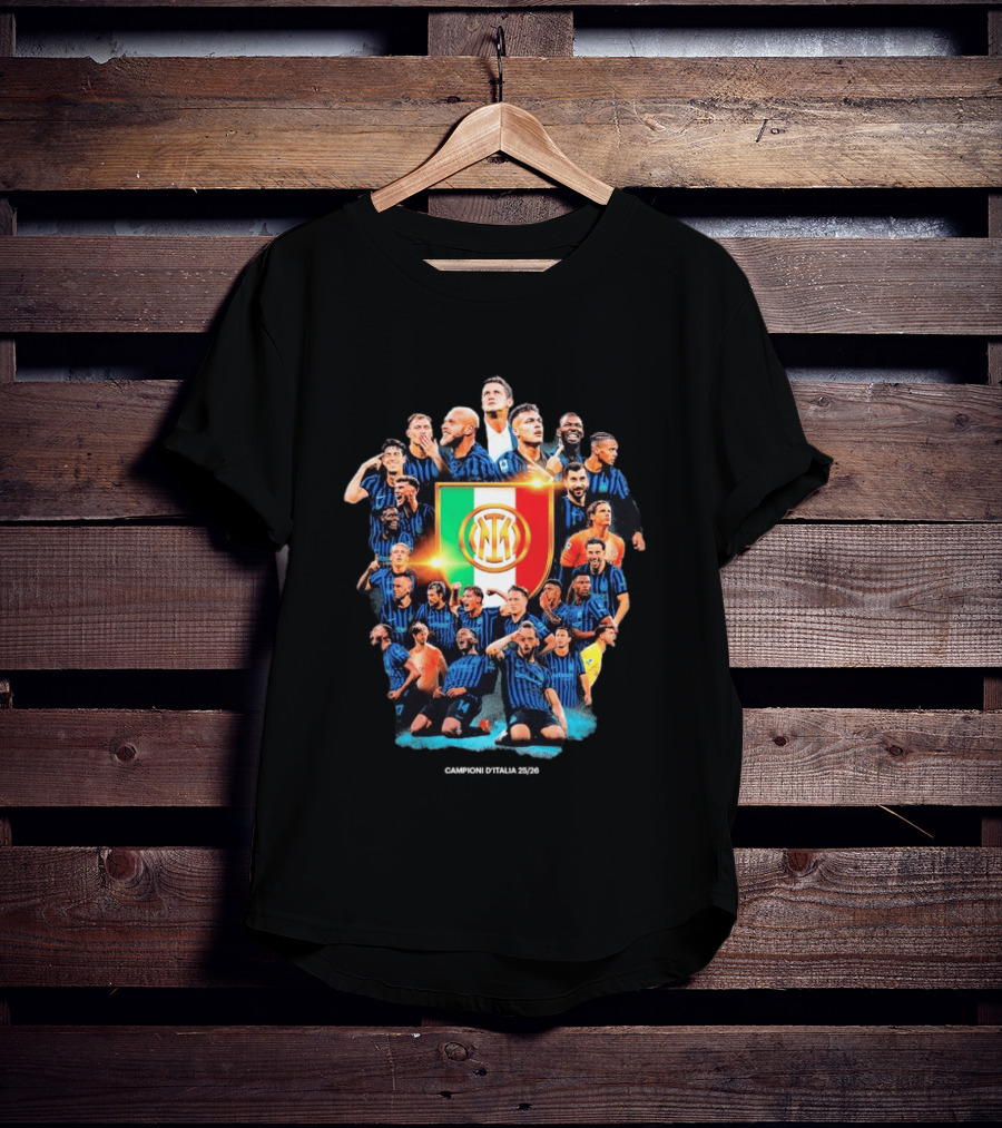 Inter Milan FC 2025 2026 Campioni D'Italia Celebration Squad T-Shirt
