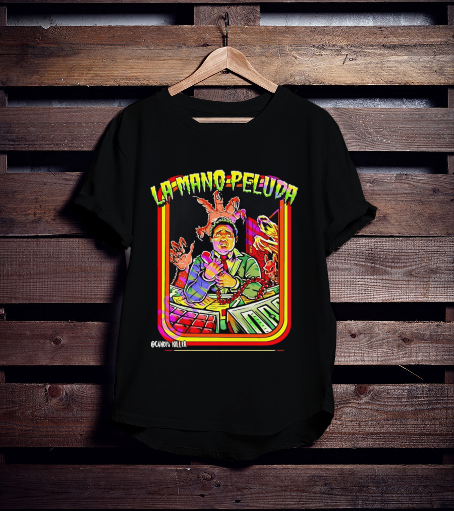 La Mano Peluda Terror Radial Hombre Teléfono Cadenas Kawaii Killer T-Shirt