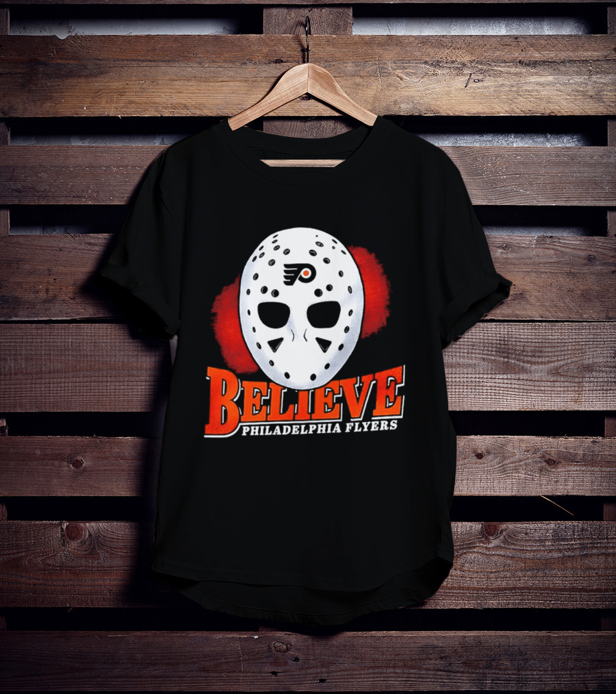 Philadelphia Flyers Believe 2026 Hockey Mask T-Shirt