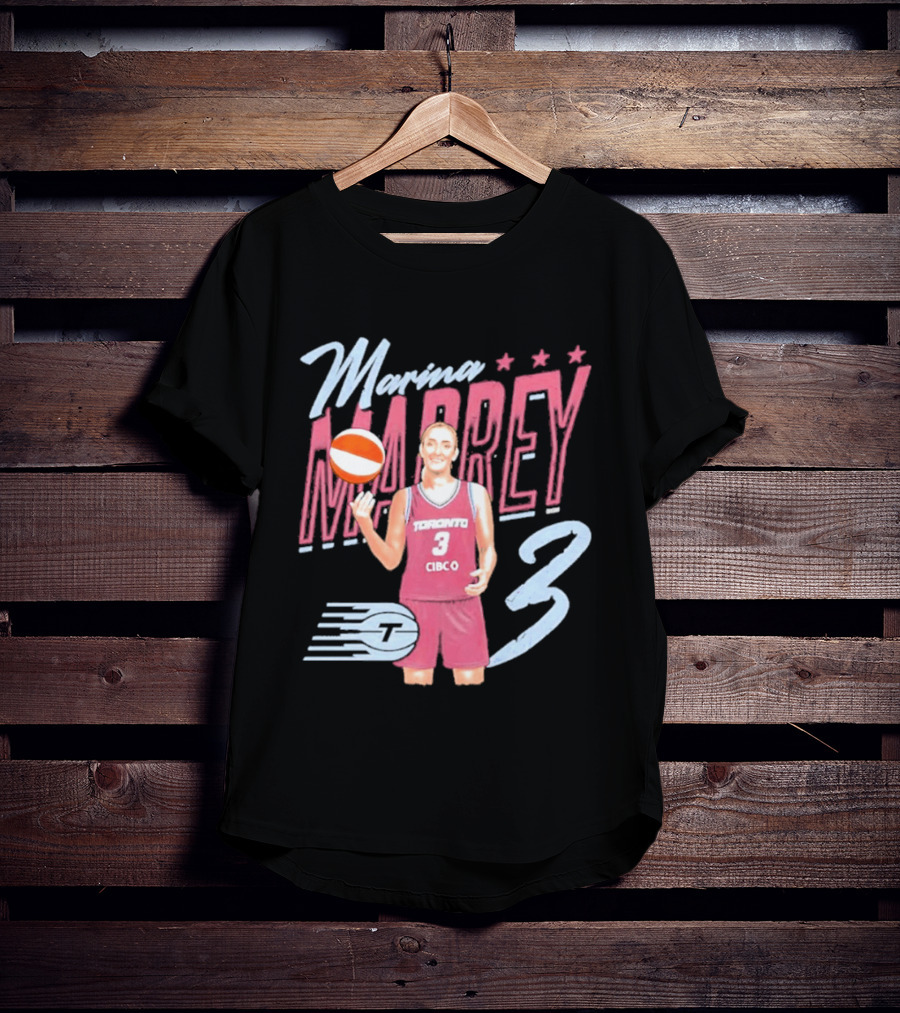 Marina Mabrey Toronto Basketball Pose CIBCO Tempo 3 Stars T-Shirt