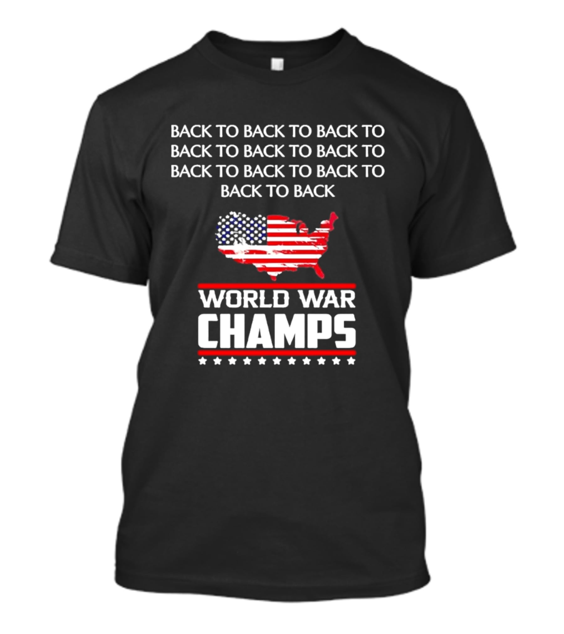 Back To Back World War Champs USA Map Flag T-Shirt