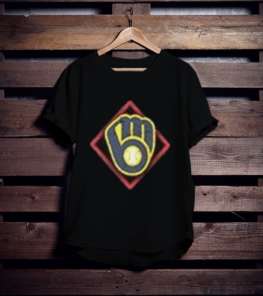 Milwaukee Brewers America's Pastime Black Americana Baseball Glove T-Shirt