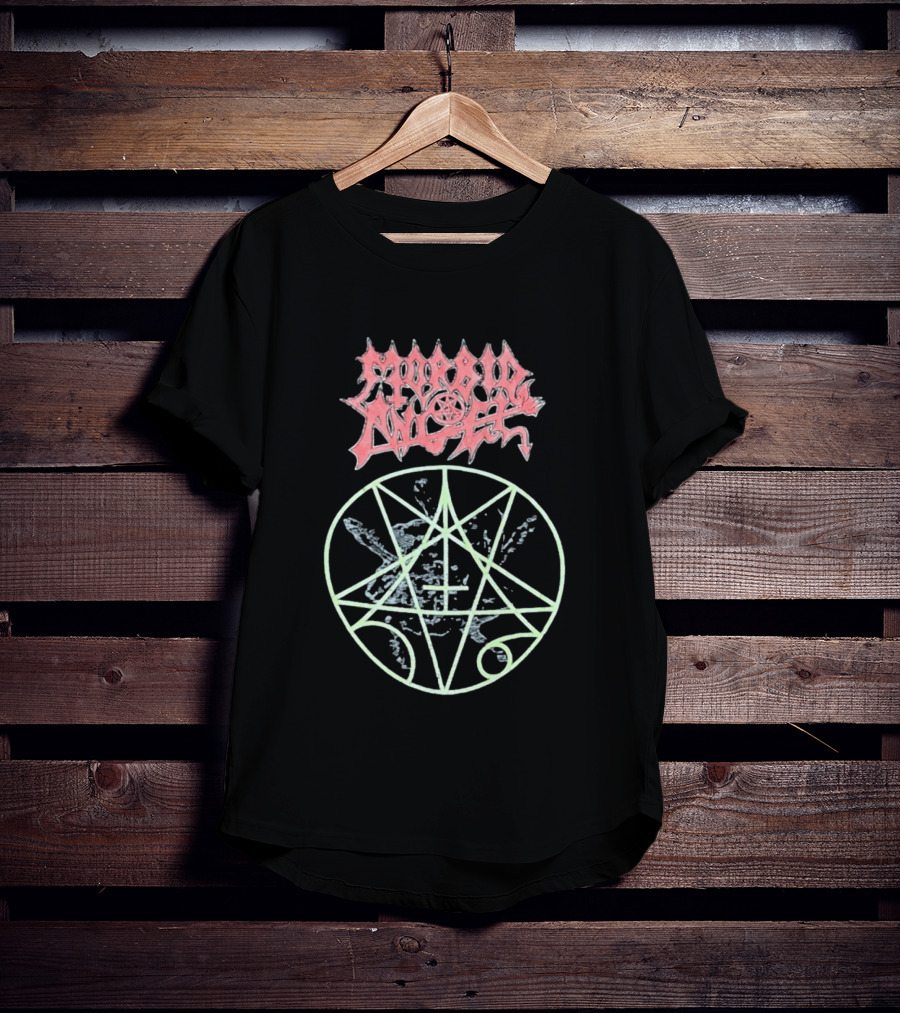 Morbid Angel Blessed Are The Sick Tour Logo With Pentagram And Angel T-Shirt