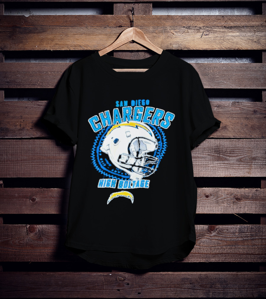 San Diego Chargers High Boltage Helmet Football NFL Team Gear T-Shirt