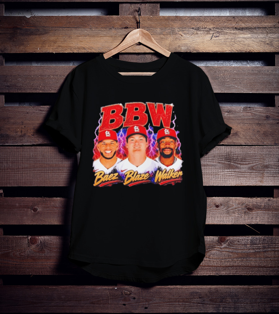 BBW Baez Blaze Walker St. Louis Cardinals Lightning T-Shirt