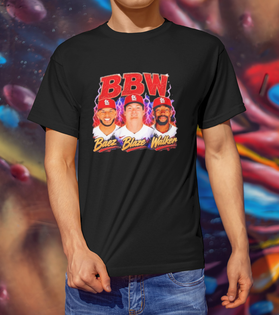 BBW Baez Blaze Walker St. Louis Cardinals Lightning T-Shirt