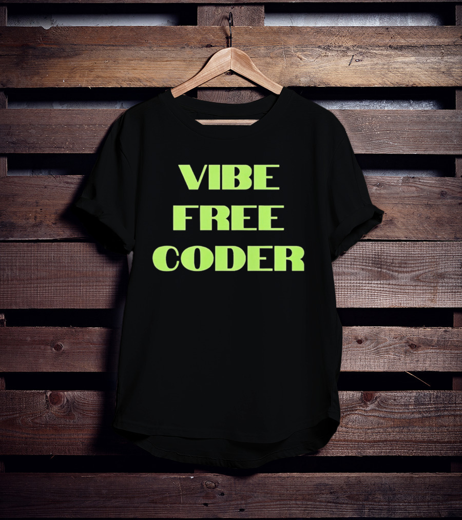Vibe Free Coder Retro Neon T-Shirt